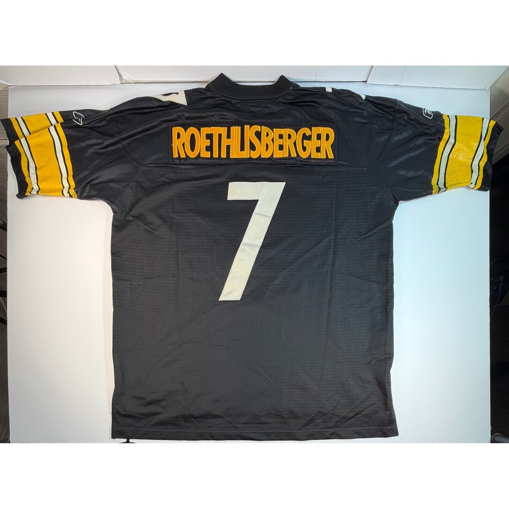 Reebok Ben Roethlisberger Pittsburgh Steelers NFL Jersey Black 2XL Vintage